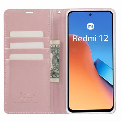HANMAN Minuo Series For Xiaomi Redmi 12 4G / 5G (Global) / Redmi Note 12R 5G / Poco M6 Pro 5G Case Wallet Phone Stand Cover