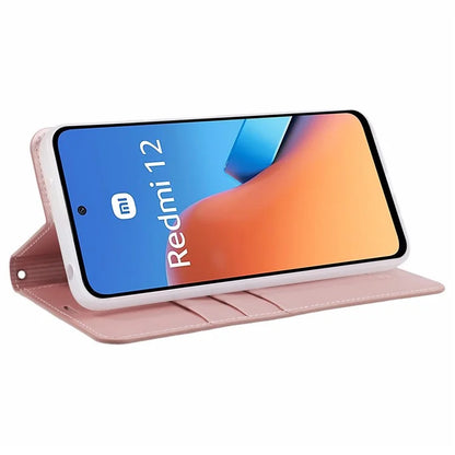 HANMAN Minuo Series For Xiaomi Redmi 12 4G / 5G (Global) / Redmi Note 12R 5G / Poco M6 Pro 5G Case Wallet Phone Stand Cover