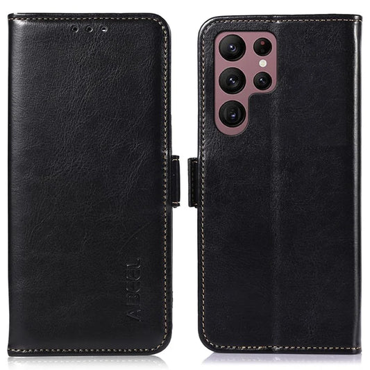 ABEEL For Samsung Galaxy S24 Ultra Case Slim-Fit Crazy Horse Texture Leather Cover Wallet