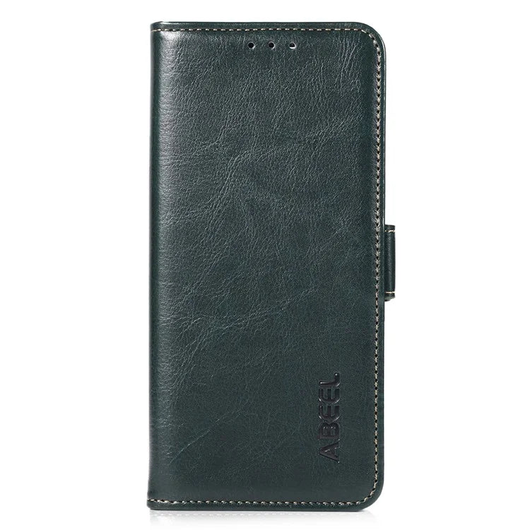 ABEEL For Samsung Galaxy S24+ Case PU Leather Phone Cover Shell Crazy Horse Texture Wallet
