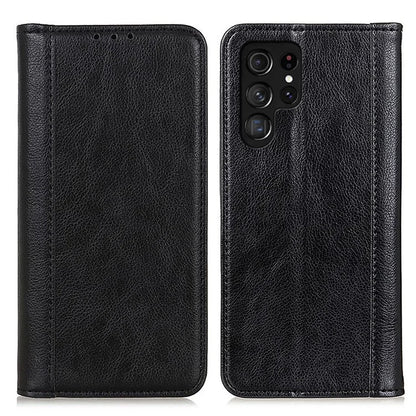 For Samsung Galaxy S24 Ultra Case Litchi Texture Split Leather Wallet Stand Phone Shell