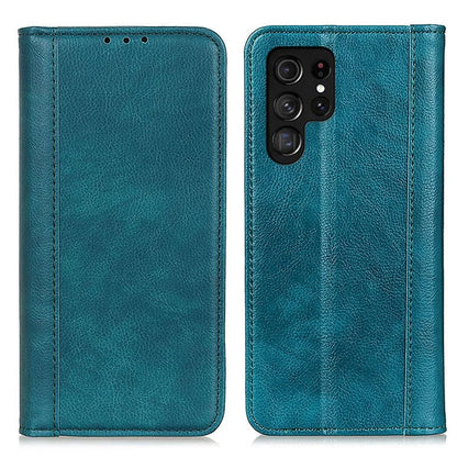 For Samsung Galaxy S24 Ultra Case Litchi Texture Split Leather Wallet Stand Phone Shell