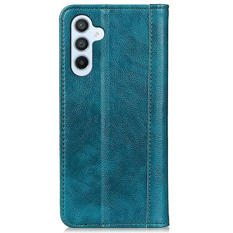 For Samsung Galaxy S24+ Case Split Leather Wallet Stand Phone Cover with Litchi Texture