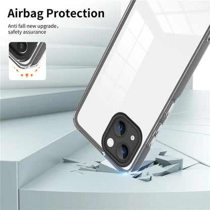 For iPhone 15 Plus Case Color Frame Clear Back TPU+PC Anti-scratch Phone Cover