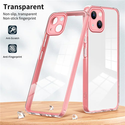 For iPhone 15 Plus Case Color Frame Clear Back TPU+PC Anti-scratch Phone Cover
