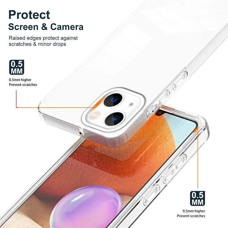 For iPhone 15 Case TPU+PC Clear Back Lens Protection Cellphone Cover