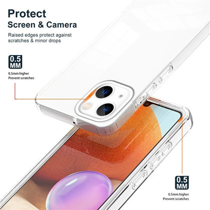 For iPhone 15 Case TPU+PC Clear Back Lens Protection Cellphone Cover
