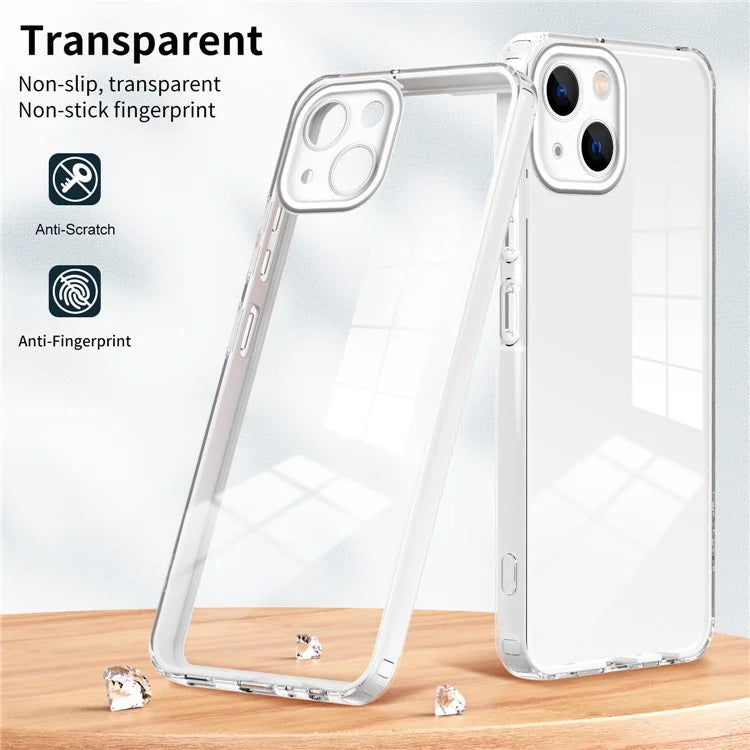 For iPhone 15 Case TPU+PC Clear Back Lens Protection Cellphone Cover