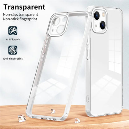For iPhone 15 Case TPU+PC Clear Back Lens Protection Cellphone Cover