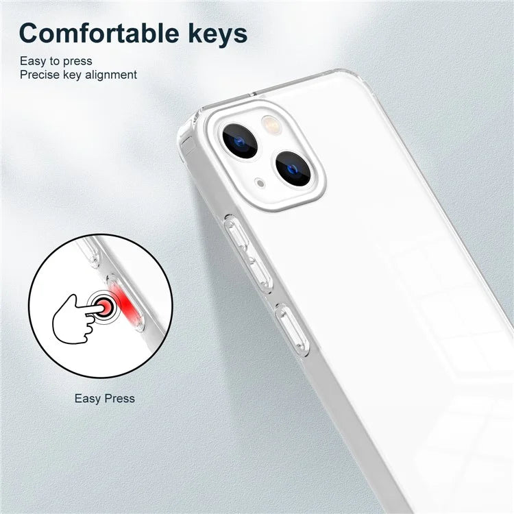 For iPhone 15 Case TPU+PC Clear Back Lens Protection Cellphone Cover