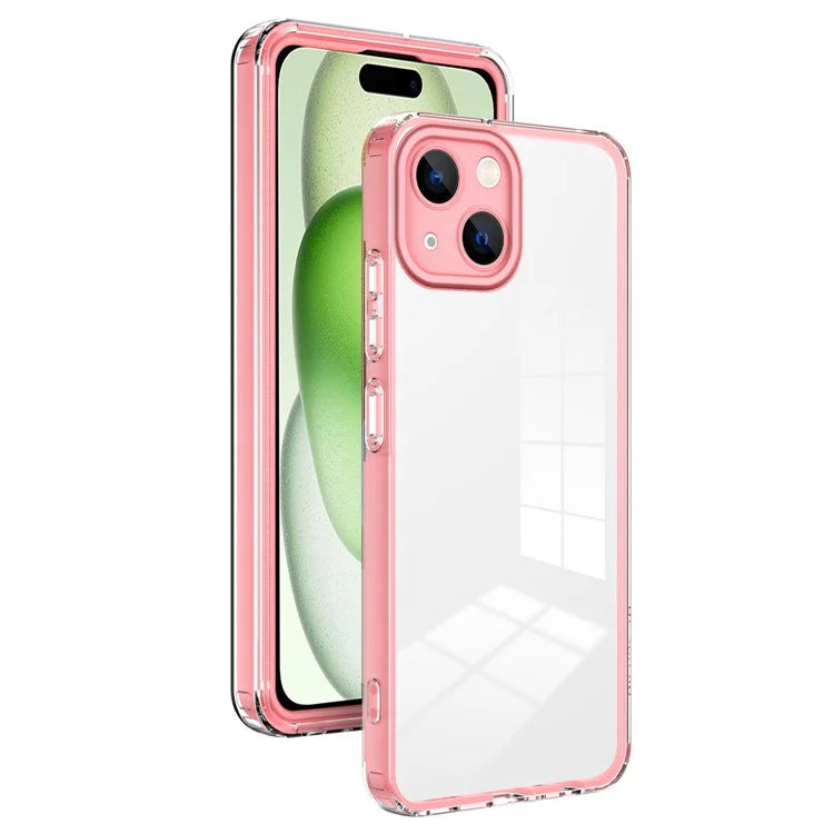 For iPhone 15 Case TPU+PC Clear Back Lens Protection Cellphone Cover