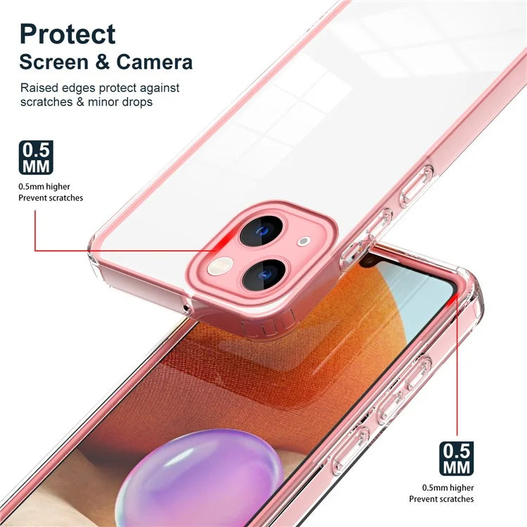 For iPhone 15 Case TPU+PC Clear Back Lens Protection Cellphone Cover