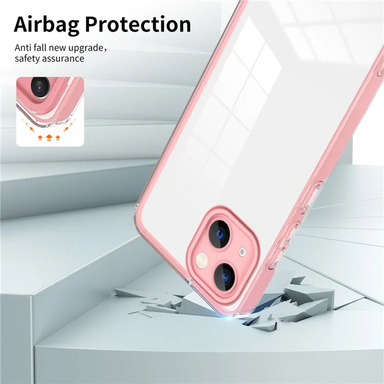 For iPhone 15 Case TPU+PC Clear Back Lens Protection Cellphone Cover