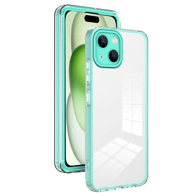 For iPhone 15 Case TPU+PC Clear Back Lens Protection Cellphone Cover