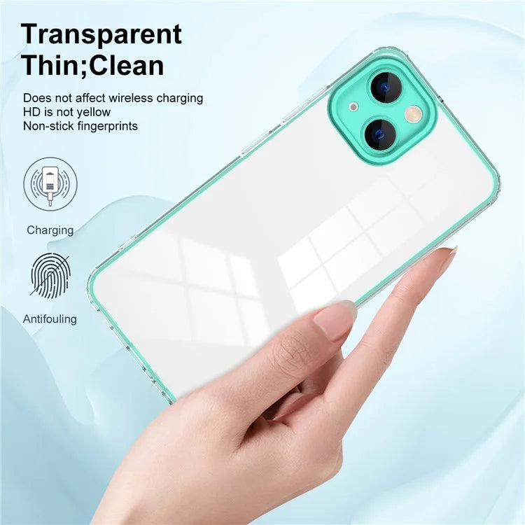 For iPhone 15 Case TPU+PC Clear Back Lens Protection Cellphone Cover