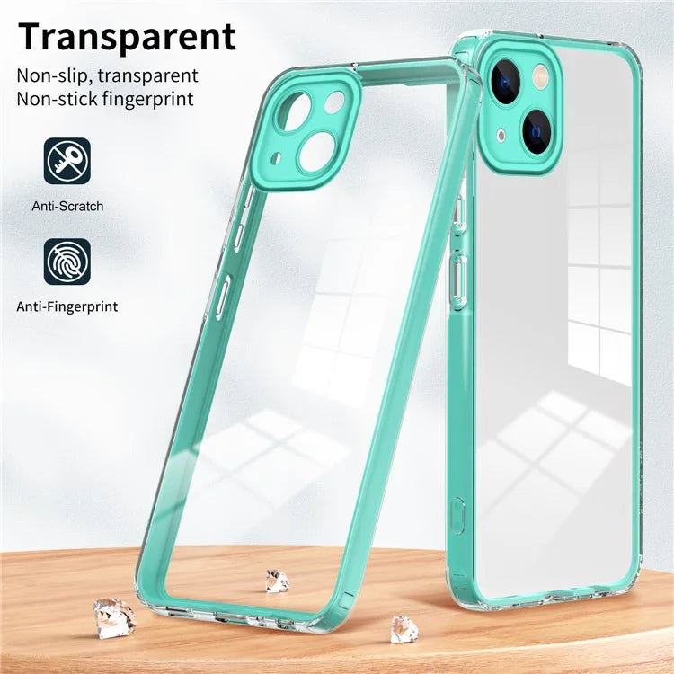For iPhone 15 Case TPU+PC Clear Back Lens Protection Cellphone Cover