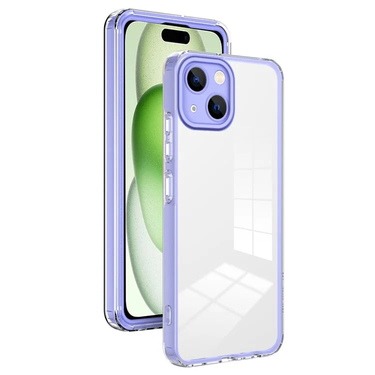For iPhone 15 Case TPU+PC Clear Back Lens Protection Cellphone Cover