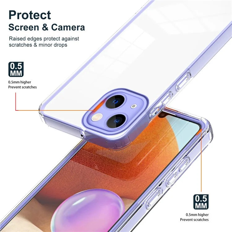 For iPhone 15 Case TPU+PC Clear Back Lens Protection Cellphone Cover