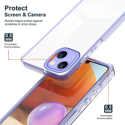 For iPhone 15 Case TPU+PC Clear Back Lens Protection Cellphone Cover