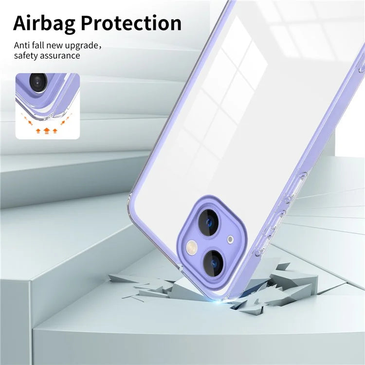 For iPhone 15 Case TPU+PC Clear Back Lens Protection Cellphone Cover