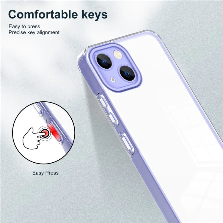 For iPhone 15 Case TPU+PC Clear Back Lens Protection Cellphone Cover