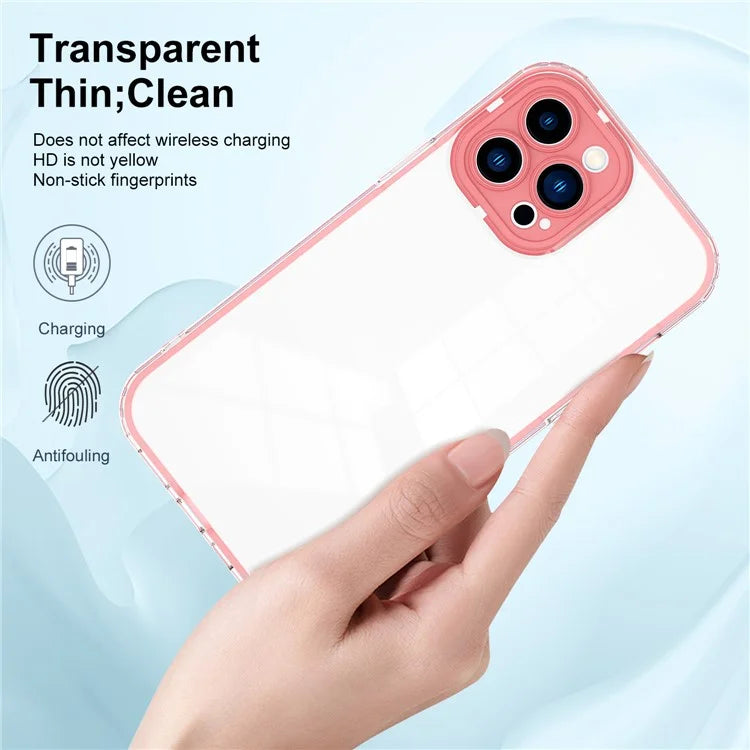 For iPhone 15 Pro Case TPU+PC Color Frame Anti-scratch Clear Phone Cover