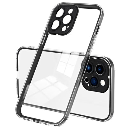 For iPhone 15 Pro Max Case TPU + PC Transparent Smartphone Anti-drop Cover