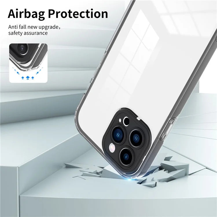 For iPhone 15 Pro Max Case TPU + PC Transparent Smartphone Anti-drop Cover