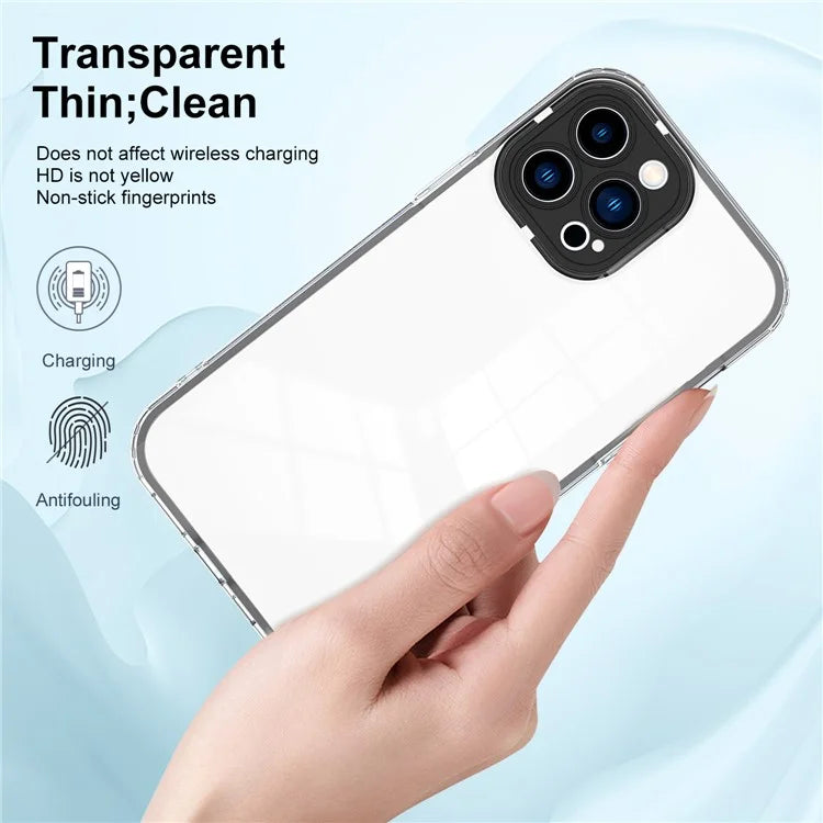 For iPhone 15 Pro Max Case TPU + PC Transparent Smartphone Anti-drop Cover