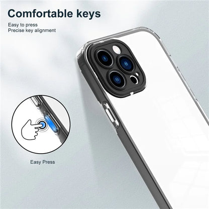 For iPhone 15 Pro Max Case TPU + PC Transparent Smartphone Anti-drop Cover