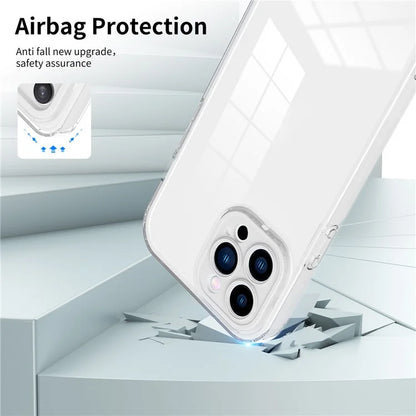 For iPhone 15 Pro Max Case TPU + PC Transparent Smartphone Anti-drop Cover