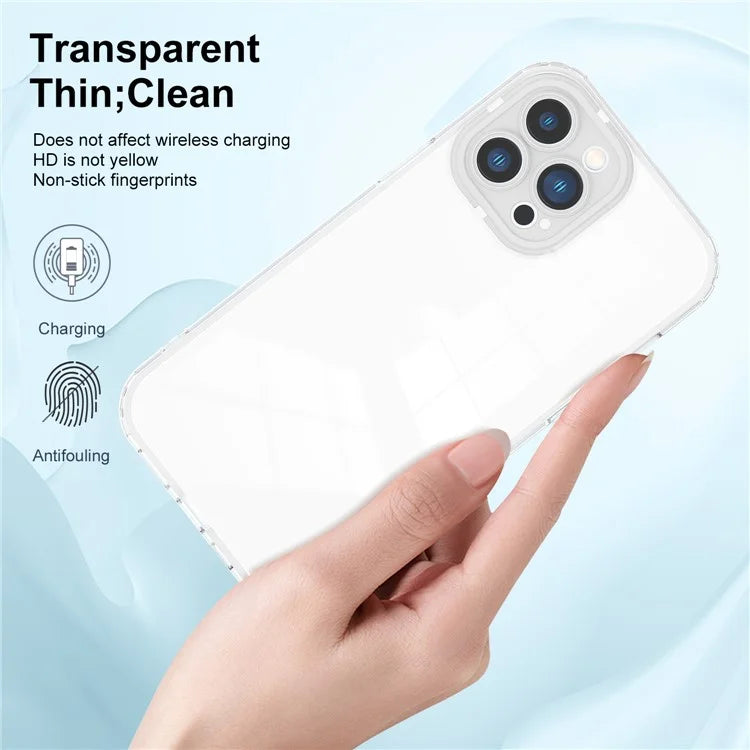 For iPhone 15 Pro Max Case TPU + PC Transparent Smartphone Anti-drop Cover