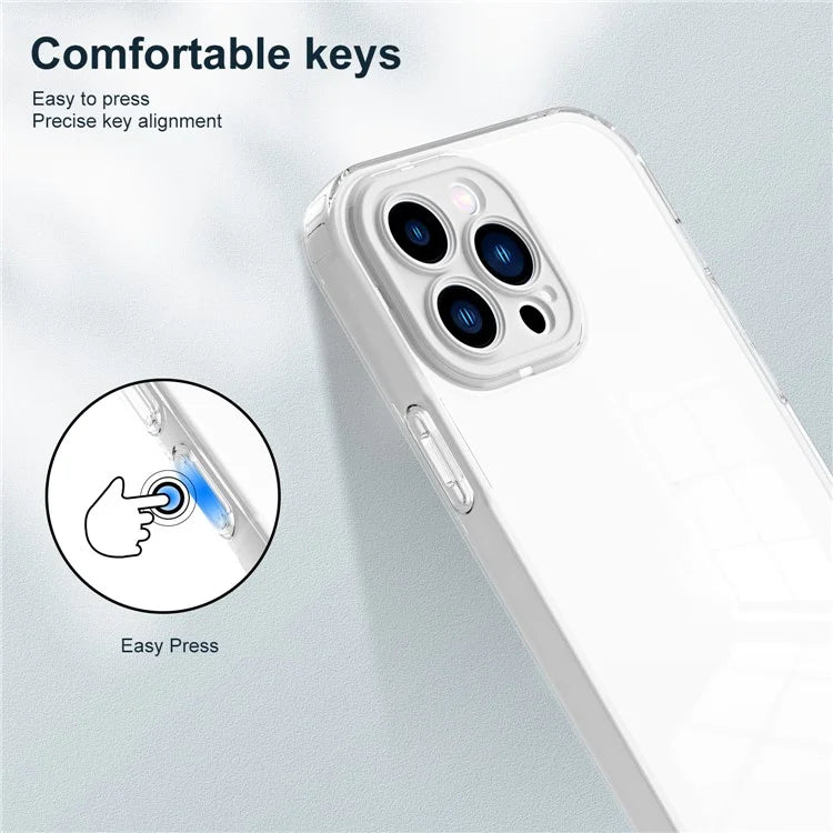 For iPhone 15 Pro Max Case TPU + PC Transparent Smartphone Anti-drop Cover