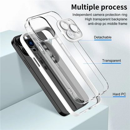 For iPhone 15 Pro Max Case TPU + PC Transparent Smartphone Anti-drop Cover