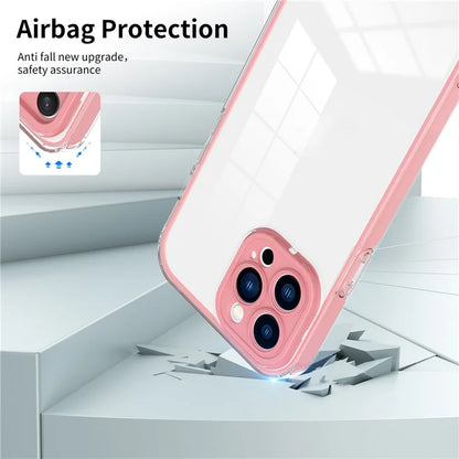 For iPhone 15 Pro Max Case TPU + PC Transparent Smartphone Anti-drop Cover