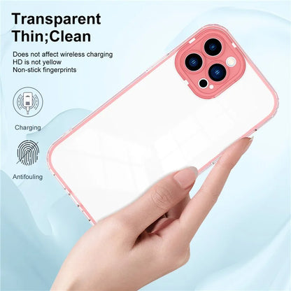 For iPhone 15 Pro Max Case TPU + PC Transparent Smartphone Anti-drop Cover