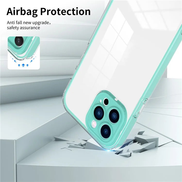 For iPhone 15 Pro Max Case TPU + PC Transparent Smartphone Anti-drop Cover