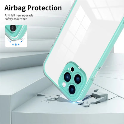 For iPhone 15 Pro Max Case TPU + PC Transparent Smartphone Anti-drop Cover