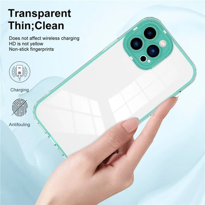 For iPhone 15 Pro Max Case TPU + PC Transparent Smartphone Anti-drop Cover