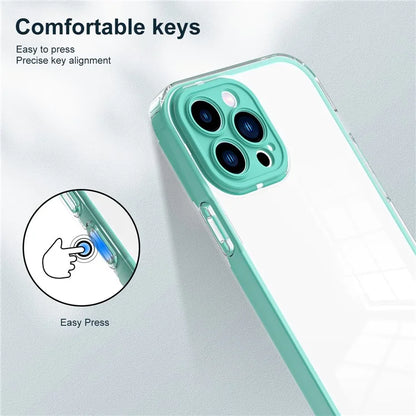 For iPhone 15 Pro Max Case TPU + PC Transparent Smartphone Anti-drop Cover