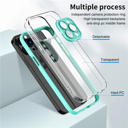 For iPhone 15 Pro Max Case TPU + PC Transparent Smartphone Anti-drop Cover