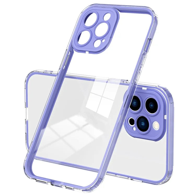 For iPhone 15 Pro Max Case TPU + PC Transparent Smartphone Anti-drop Cover