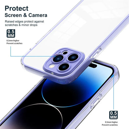 For iPhone 15 Pro Max Case TPU + PC Transparent Smartphone Anti-drop Cover