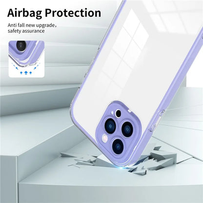 For iPhone 15 Pro Max Case TPU + PC Transparent Smartphone Anti-drop Cover