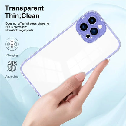 For iPhone 15 Pro Max Case TPU + PC Transparent Smartphone Anti-drop Cover
