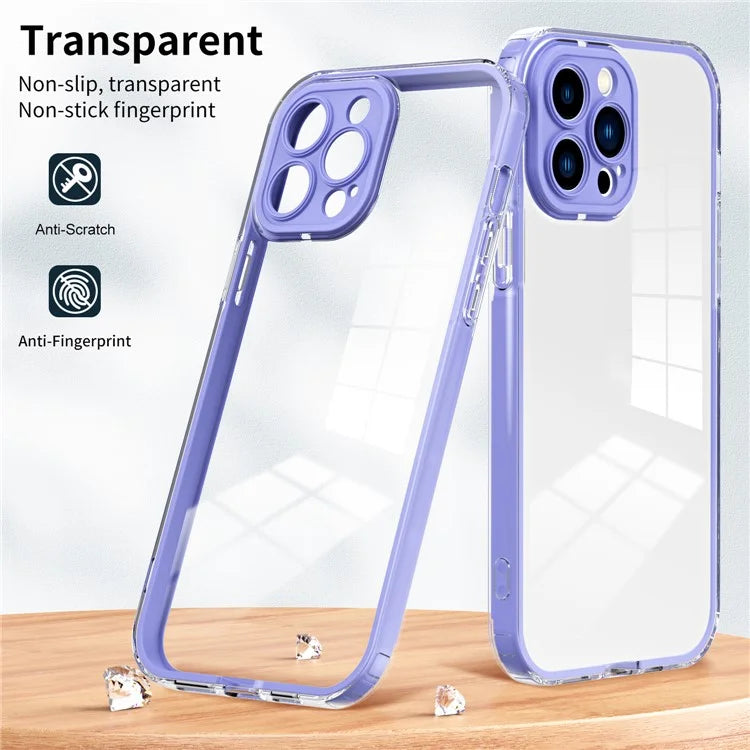 For iPhone 15 Pro Max Case TPU + PC Transparent Smartphone Anti-drop Cover