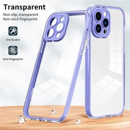 For iPhone 15 Pro Max Case TPU + PC Transparent Smartphone Anti-drop Cover