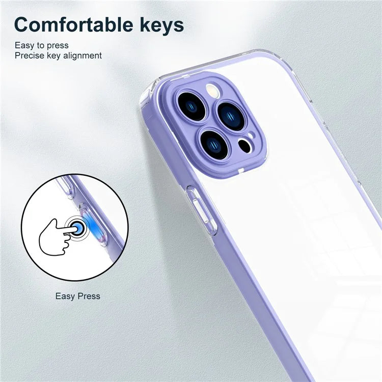 For iPhone 15 Pro Max Case TPU + PC Transparent Smartphone Anti-drop Cover