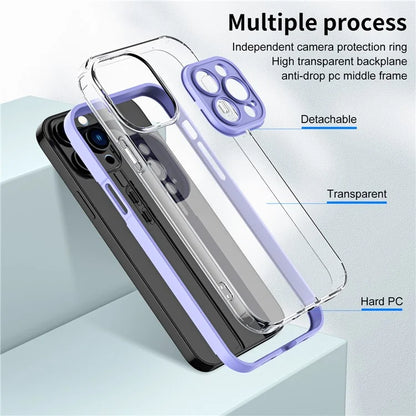 For iPhone 15 Pro Max Case TPU + PC Transparent Smartphone Anti-drop Cover