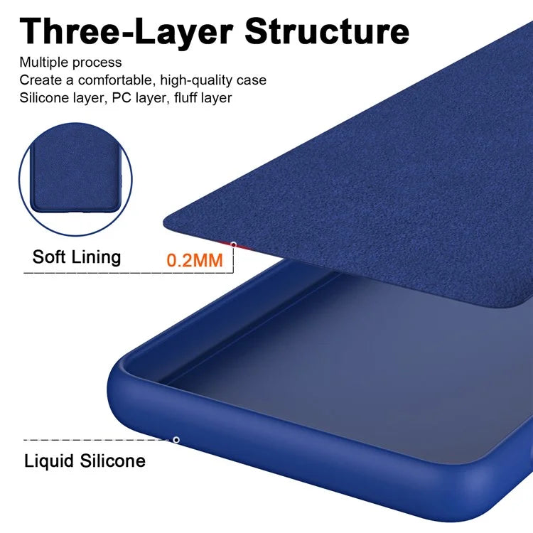 For Xiaomi Redmi 12 4G Cover Fiber Lining Anti-collision 2.2mm TPU Phone Case